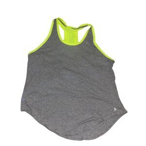 Danskin Now Gray & Neon Yellow Racerback Tank Top XL/1X